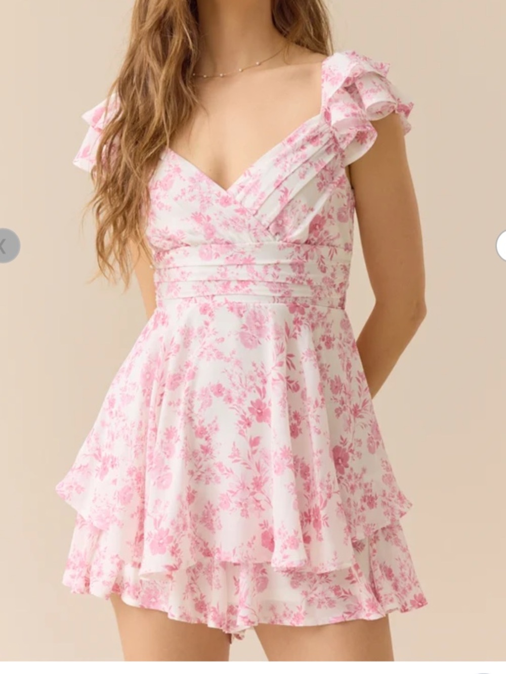 Altar’d State - Lainey Floral Double Layer Romper! Like New! Small